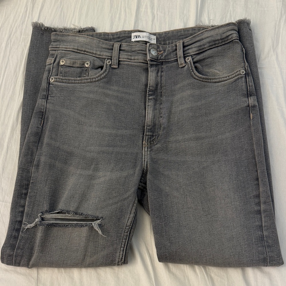 ZARA grey skinny high waisted jeans